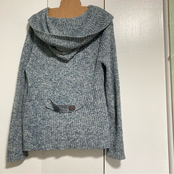 Hooded Hoodie Long Cardigan Sweater Pea Coat Button Down by Dress Barn Large - Picture 7 of 13